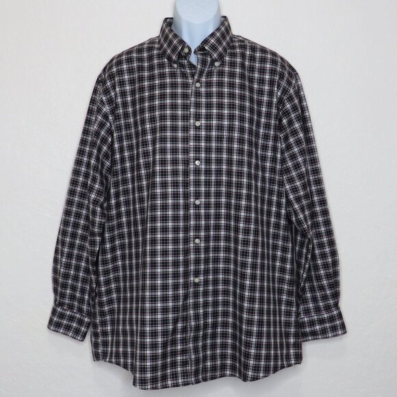 Jos. A. Bank Other - Jos. A. Bank* Men's Long Sleeve Button Down Curved Hem Plaid Dress Shirt~ Large
